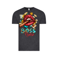Vintage Black Western Boss Babe Cigar Lip Vintage Tee - BundleAndBundleShop