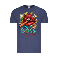 Vintage Denim Western Boss Babe Cigar Lip Vintage Tee - BundleAndBundleShop
