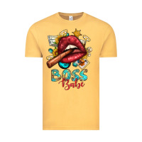Vintage Mustard Western Boss Babe Cigar Lip Vintage Tee - BundleAndBundleShop