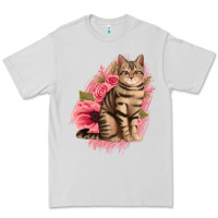 Dove Grey floral cat Premium Tee - Jasminsmagicworld