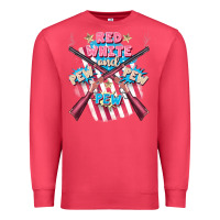Cardinal Red white and pew pew pew Premium Sweatshirt - FaDigitalArtStudio