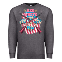 Charcoal Heather Red white and pew pew pew Premium Sweatshirt - FaDigitalArtStudio