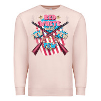 Pale Pink Red white and pew pew pew Premium Sweatshirt - FaDigitalArtStudio