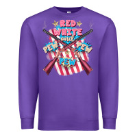 Purple Red white and pew pew pew Premium Sweatshirt - FaDigitalArtStudio