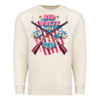 Sandshell Red white and pew pew pew Premium Sweatshirt - FaDigitalArtStudio