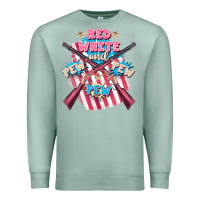 Seafoam Red white and pew pew pew Premium Sweatshirt - FaDigitalArtStudio
