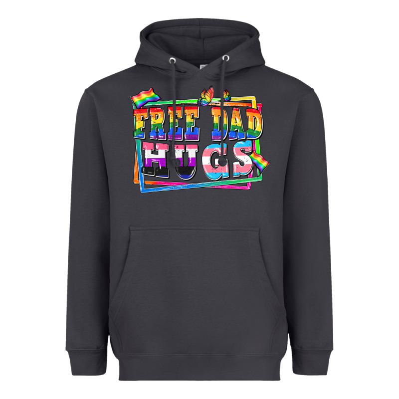 Free Dad Hugs Pride Heavyweight Hoodie by FaDigitalArtStudio | Teevron