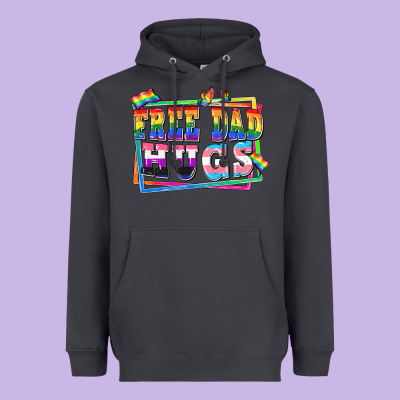 Free Dad Hugs Pride Heavyweight Hoodie Designed By Fadigitalartstudio