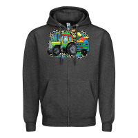 Charcoal Heather Autism farm tractor Zipper Hoodie - CowGirlArtShop
