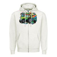 Oatmeal Heather Autism farm tractor Zipper Hoodie - CowGirlArtShop