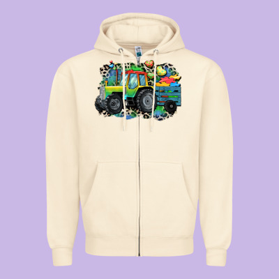 Autism Farm Tractor Zipper Hoodie Designed By Cowgirlartshop