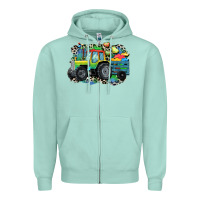 Seafoam Autism farm tractor Zipper Hoodie - CowGirlArtShop