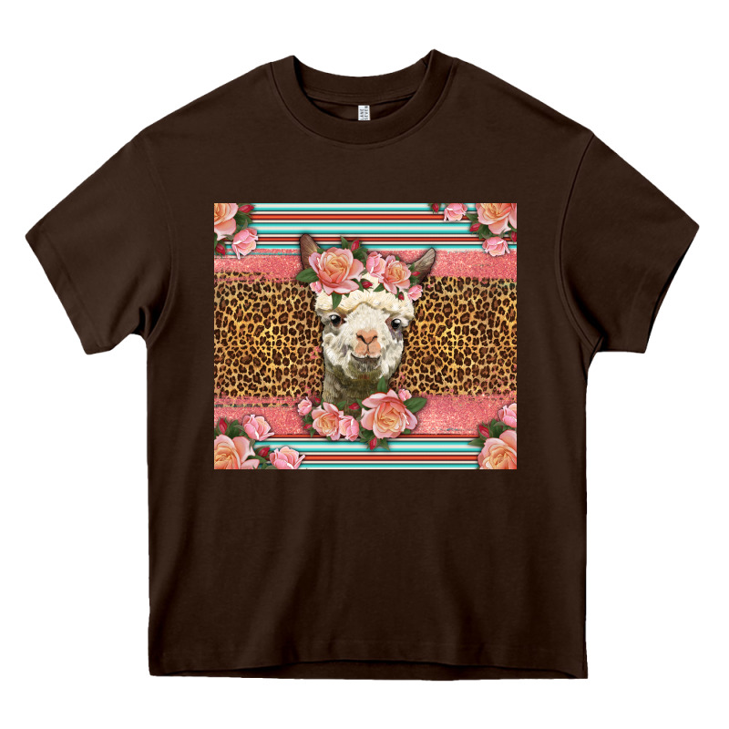 Llama And Roses Glitter Heavy Core Tee by LillyAllenDesigns | Teevron