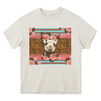 Cream llama and roses glitter Heavy Core Tee - LillyAllenDesigns