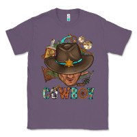 Lavender Western Cowboy Portrait With Cactus Classic Tee - BundleAndBundleShop