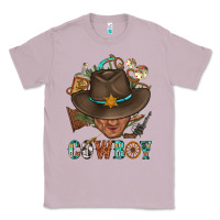 Lilac Western Cowboy Portrait With Cactus Classic Tee - BundleAndBundleShop