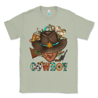 Matcha Western Cowboy Portrait With Cactus Classic Tee - BundleAndBundleShop