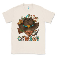 Natural Western Cowboy Portrait With Cactus Classic Tee - BundleAndBundleShop
