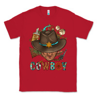 Red Western Cowboy Portrait With Cactus Classic Tee - BundleAndBundleShop