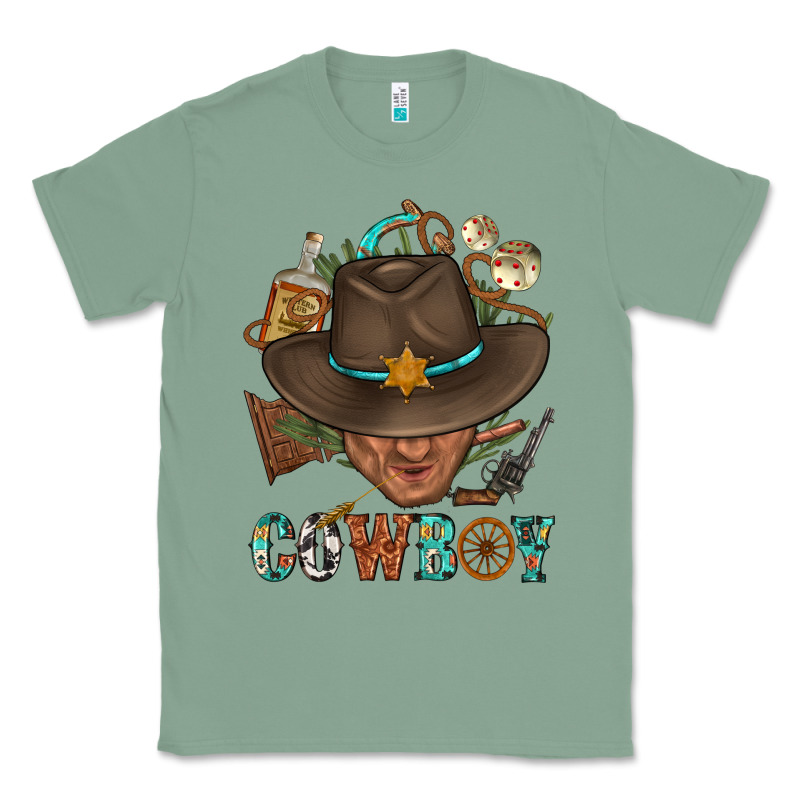 Western Cowboy Portrait With Cactus Classic Tee by BundleAndBundleShop | Teevron