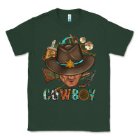 Sports Green Western Cowboy Portrait With Cactus Classic Tee - BundleAndBundleShop