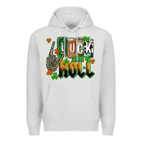 Dove Grey St. Patrick's Luck and roll Premium Hoodie - OliviaCreatesArt