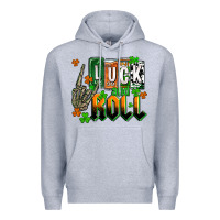 Heather Grey St. Patrick's Luck and roll Premium Hoodie - OliviaCreatesArt
