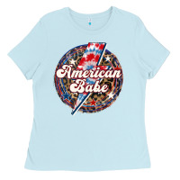 Baby Blue Western American Babe Patriotic Ladies Tee - LillyAllenDesigns