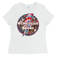 White Western American Babe Patriotic Ladies Tee - LillyAllenDesigns
