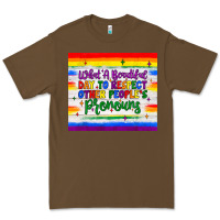 Cacao what a beautiful day to respect other people's pronouns  tumbler Premium Tee - JahusDesignShop