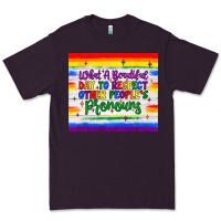 Plum what a beautiful day to respect other people's pronouns  tumbler Premium Tee - JahusDesignShop