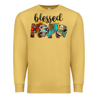Antique Gold Western Blessed Mama Mother's Day Premium Sweatshirt - FaDigitalArtStudio