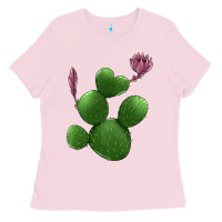 Bubblegum Pink heart cactus Ladies Tee - Jasminsmagicworld