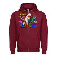 Burgundy pride free mom hugs Zipper Hoodie - CowGirlArtShop