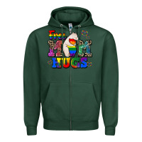 Sports Green pride free mom hugs Zipper Hoodie - CowGirlArtShop