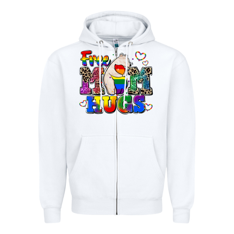 Pride Free Mom Hugs Zipper Hoodie by CowGirlArtShop | Teevron