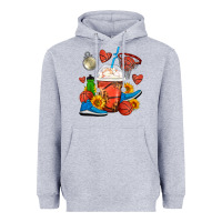 Heather Grey Basketball Frappe Coffee Heavyweight Hoodie - FaDigitalArtStudio