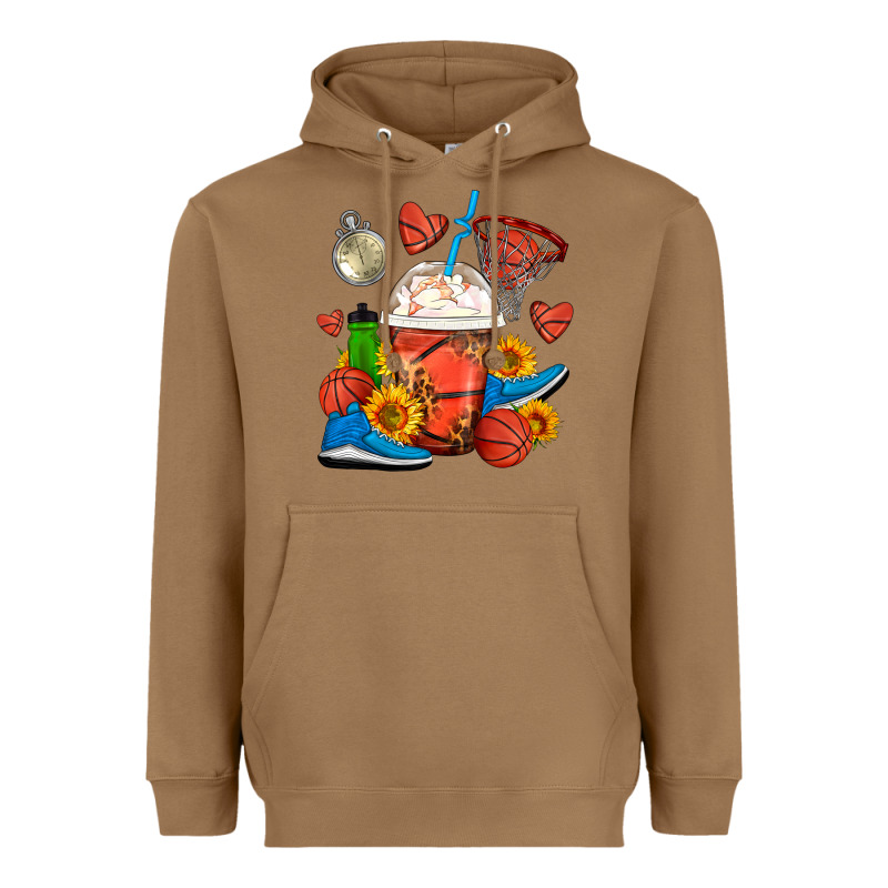 Basketball Frappe Coffee Heavyweight Hoodie by FaDigitalArtStudio | Teevron