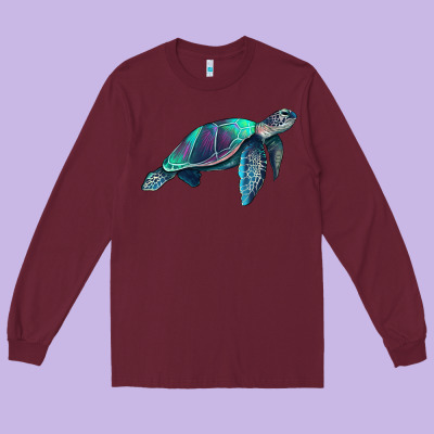 Turtle Long Sleeve Tee Designed By Ranaportraitstore