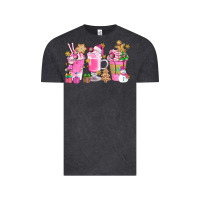 Vintage Black Pink Christmas Coffee Cups Bbs Vintage Tee - BundleAndBundleShop