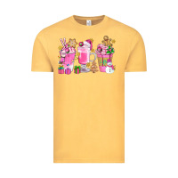 Vintage Mustard Pink Christmas Coffee Cups Bbs Vintage Tee - BundleAndBundleShop