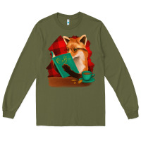 Army Green Fox with Coffee Long Sleeve Tee - Bettercallsaul
