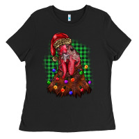 Black christmas rooster Ladies Tee - BarkalooDesign