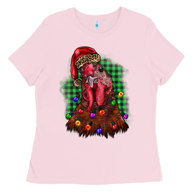 Christmas Rooster Ladies Tee by BarkalooDesign | Teevron