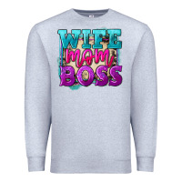 Heather Grey Wife mom boss Mother's Day Premium Sweatshirt - FaDigitalArtStudio