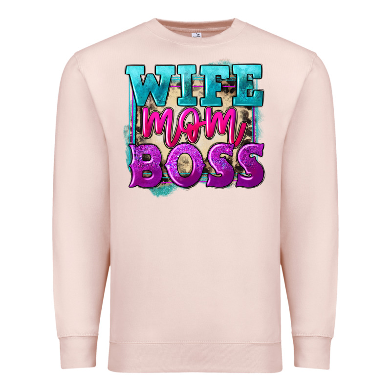 Wife Mom Boss Mother's Day Premium Sweatshirt by FaDigitalArtStudio | Teevron