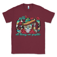 Burgundy With God All Things Are Possible With Sombrero Sku Classic Tee - BundleAndBundleShop