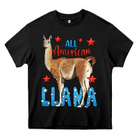 Black All American Llama Heavy Core Tee - LillyAllenDesigns