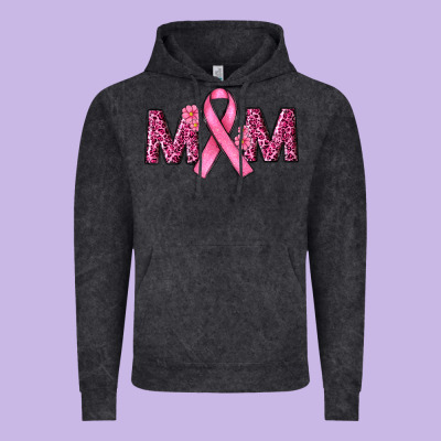 Cancer Ribbon Mom Vintage Hoodie Designed By Ranaportraitstore
