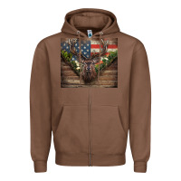 Chestnut usa deer hunting Zipper Hoodie - CowGirlArtShop